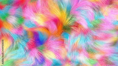 Abstract colorful background, fluffy fur texture.