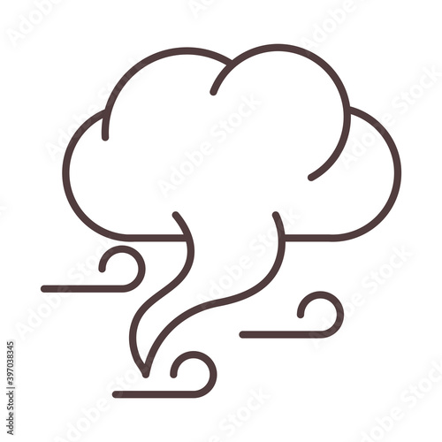 weather windy cloud line icon style