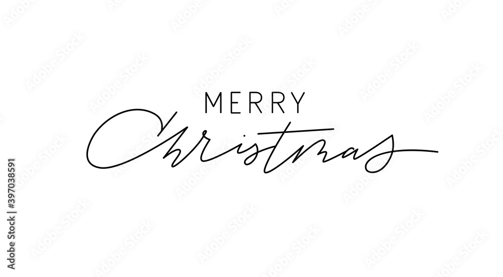 Fototapeta premium Merry Christmas modern seasonal calligraphy design