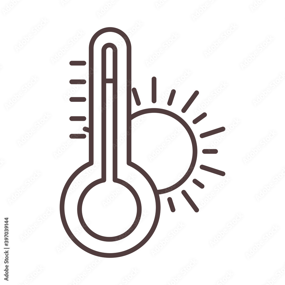 thermometer temperature weather or climate line icon style thermometer temperature weather or climate line icon style