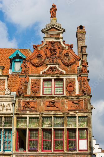Ornate medieval house, in the famous Patershol neighborhood in Ghent, Belgium photo