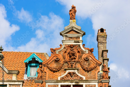 Ornate medieval house, in the famous Patershol neighborhood in Ghent, Belgium photo