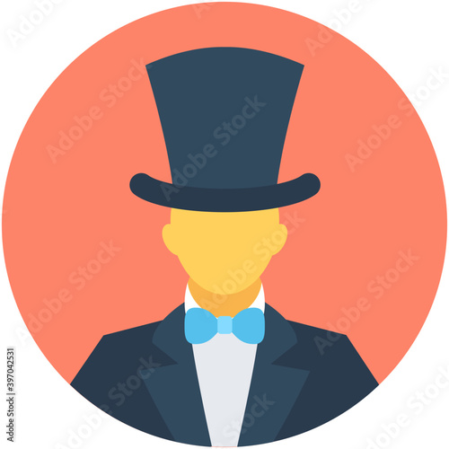 
Magician Flat Vector Icon
