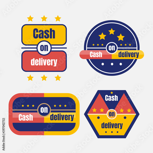 Cash on delivery badge collection. - Vector.
