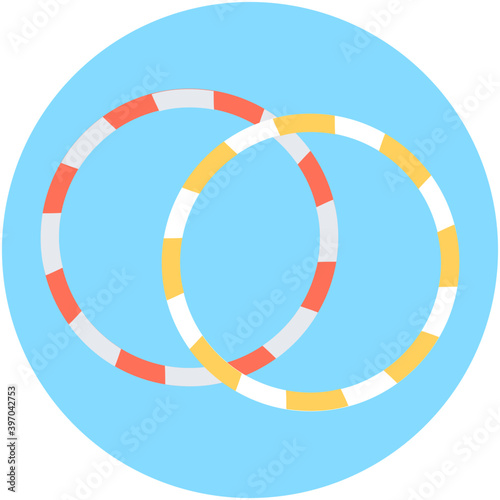 
Hula Hoops Flat Vector Icon
