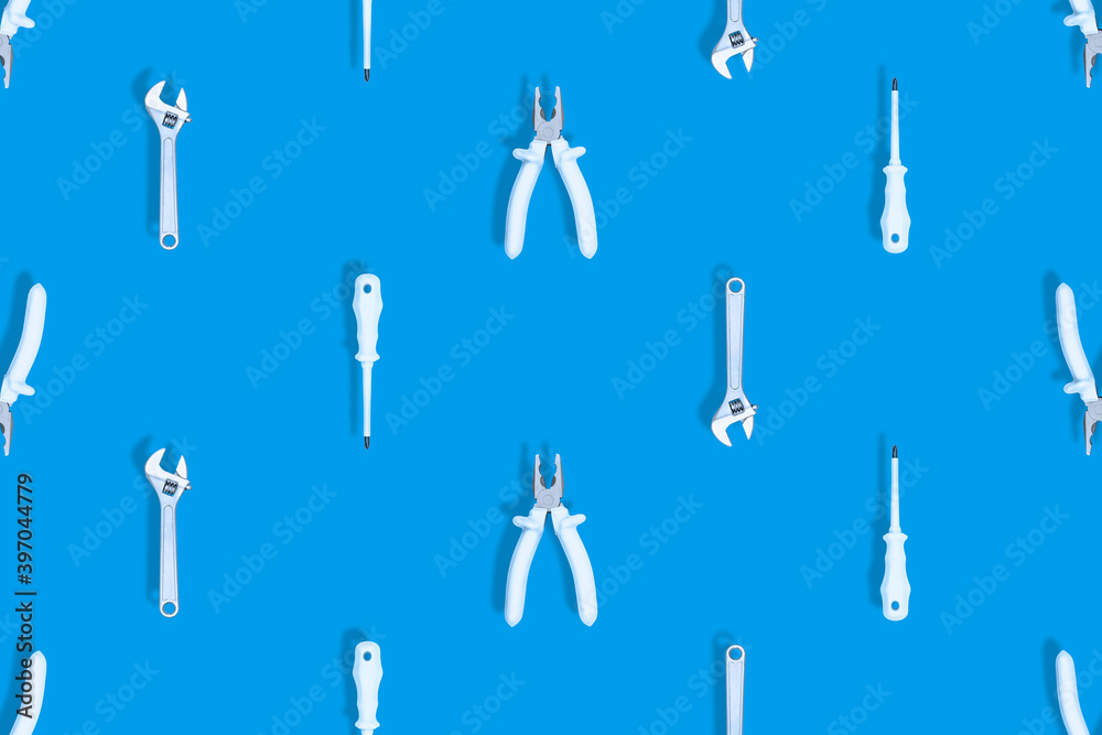 Seamless patterns. Tools seamless pattern. Background made of tools, pliers, screwdriver, wrench. Seamless patterns. Tools seamless pattern. Background made of tools, pliers, screwdriver, wrench.