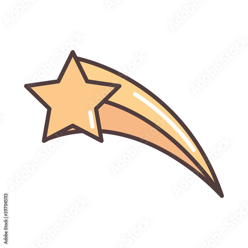 shooting star sky night line and fill style