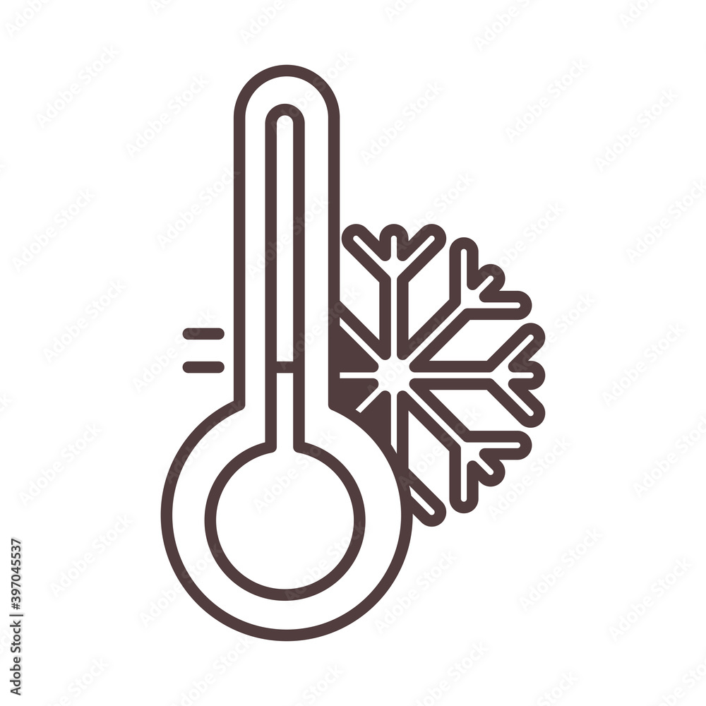 weather winter snowflake cold temperature line icon style weather winter snowflake cold temperature line icon style