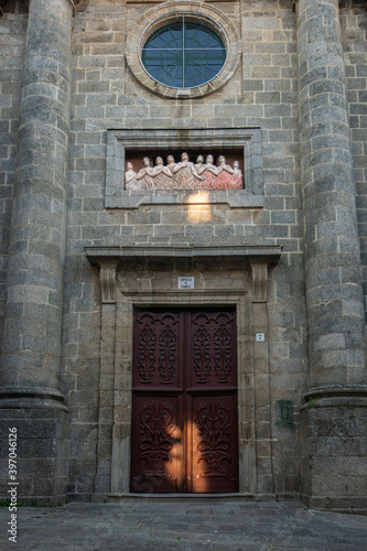 Church entrance in Santiago de Compostela, Spain