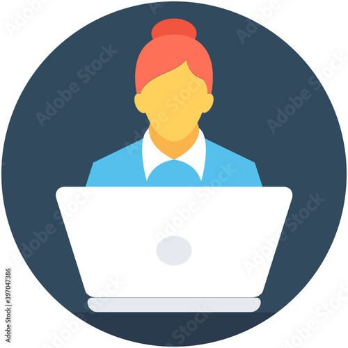 
Public Speaker Flat Vector Icon
