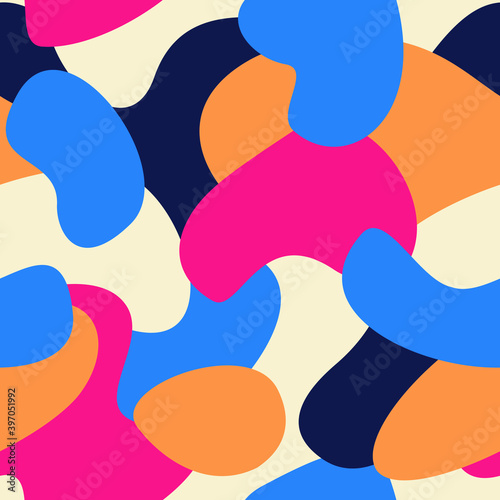 Colorful spots, seamless pattern, artistic vector backdrop. Texture for design of wallpaper, poster, illustration