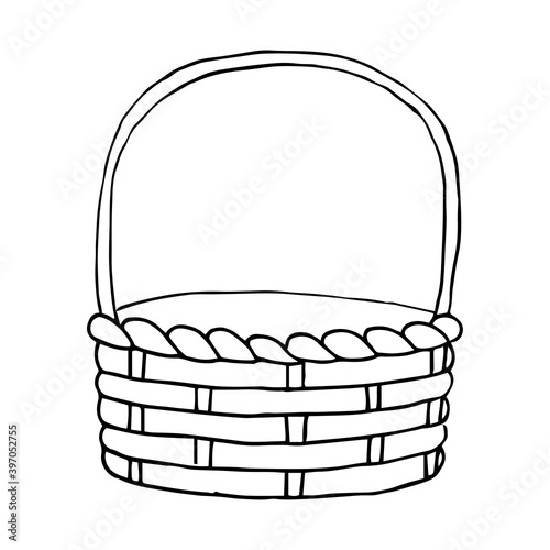 Easter Basket black and white Line art