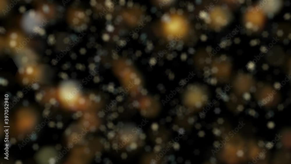 Abstract motion background shining gold particles. Shimmering Glittering  Particles With Bokeh. New year and Christmas 2021 background. Seamless 4K 

loop video animation
