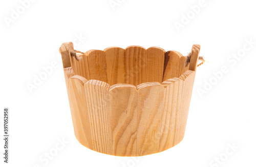 wooden bucket isolated