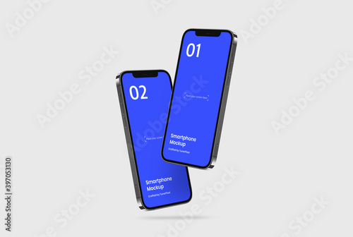 Smartphone Mockup | Fully Editable File, Replaceable Screen, Separated Shadow and Background | 6k Resolution | Help File photo