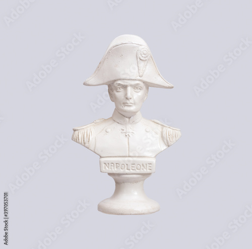 Canvas Print White bust of the french Emperor Napoleon Bonaparte isolated on white background