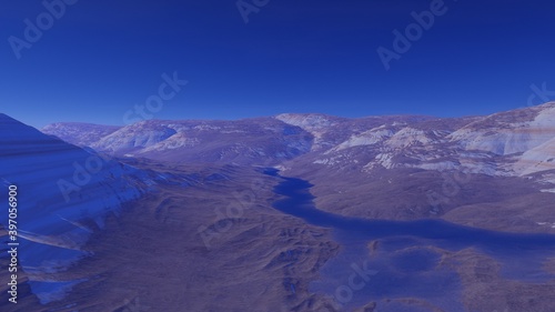 science fiction illustration, alien planet landscape, view from a beautiful planet, beautiful space background 3d render

