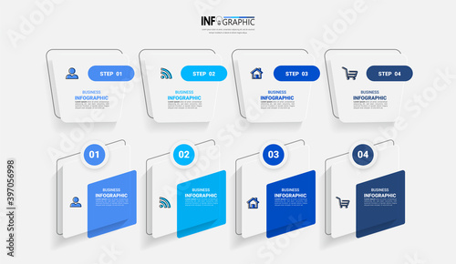 Infographics design template, 3D Business concept with 5 steps or options, can be used for workflow layout, diagram, annual report, web design.Creative banner, label vector.