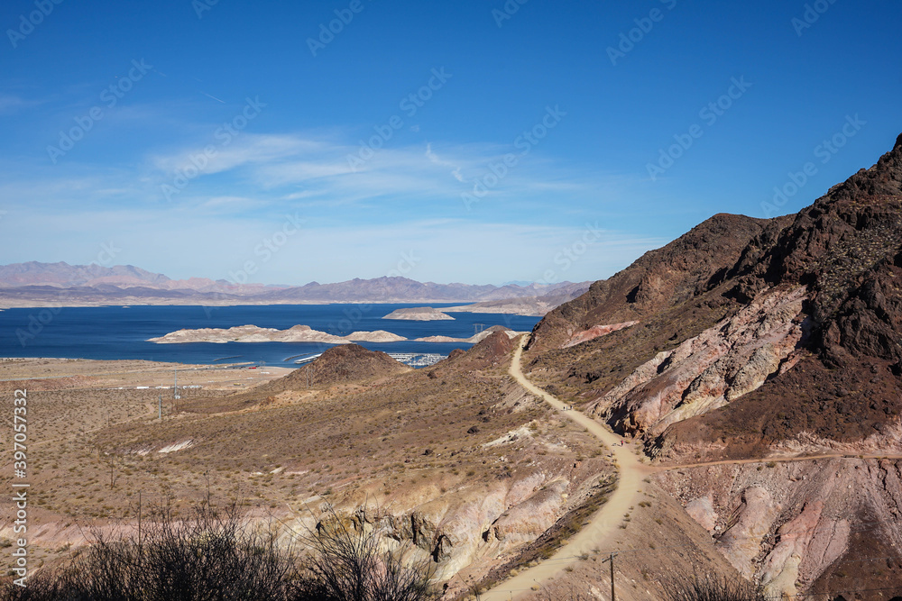 Lake Mead from a hiking trail out of Boulder Nv. Lake Mead from a hiking trail out of Boulder Nv.
