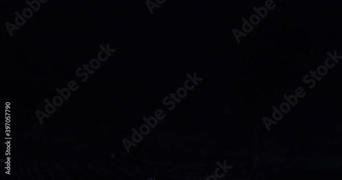 Wallpaper Mural Cropped frame, chess burger with beef tomato salad stands on black table on wooden board. Close-up of fatty juicy fast food burger served by waiter chef taking away. Unhealthy American French Fries Torontodigital.ca