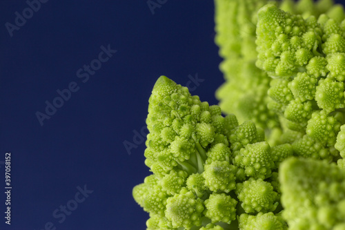 Broccoli Romanesko. Fresh cabbage. Macro, close-up photo. photo