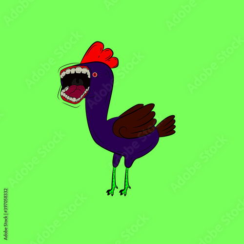 chicken laughing out loud, streetwear or t-shirt design