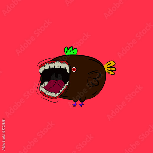 chicken laughing out loud, streetwear or t-shirt design