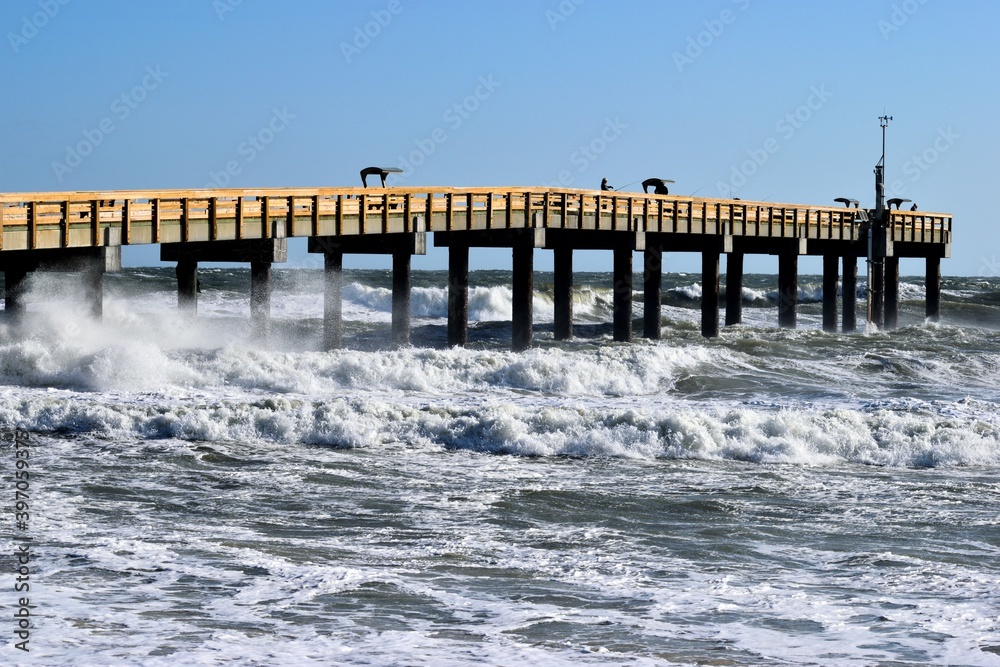 Ocean fishing pier at St. Augustine Beach, Florida