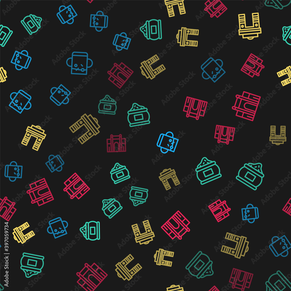 Set line Cup of tea and leaf, Indian spice, Gate in Delhi and on seamless pattern. Vector. Set line Cup of tea and leaf, Indian spice, Gate in Delhi and on seamless pattern. Vector.