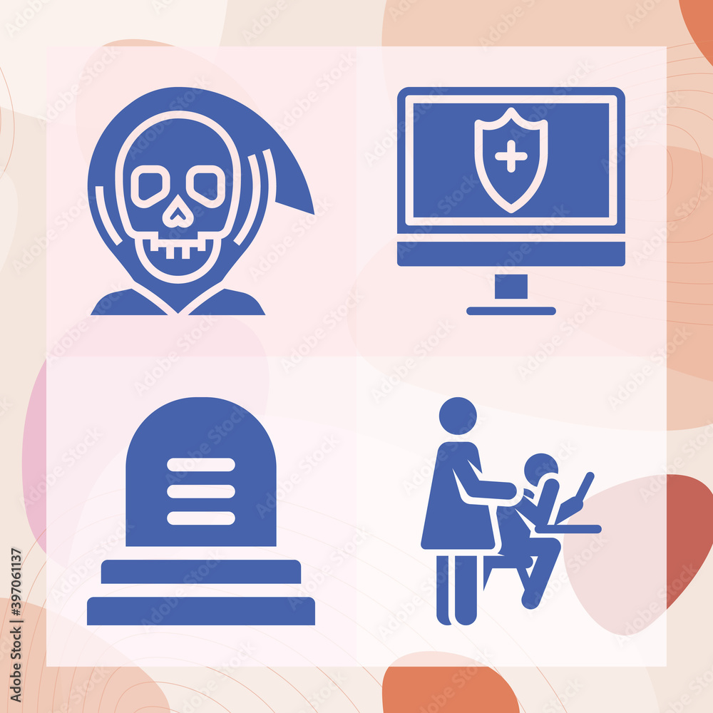 Simple set of threats related filled icons Simple set of threats related filled icons