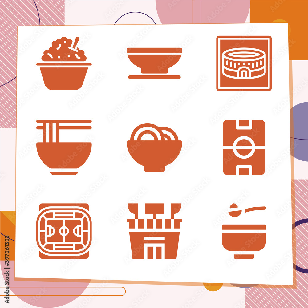 Simple set of 9 icons related to field house Simple set of 9 icons related to field house