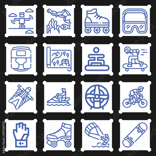 16 pack of members  lineal web icons set