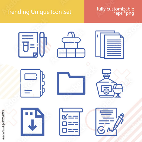 Simple set of marc related lineal icons.