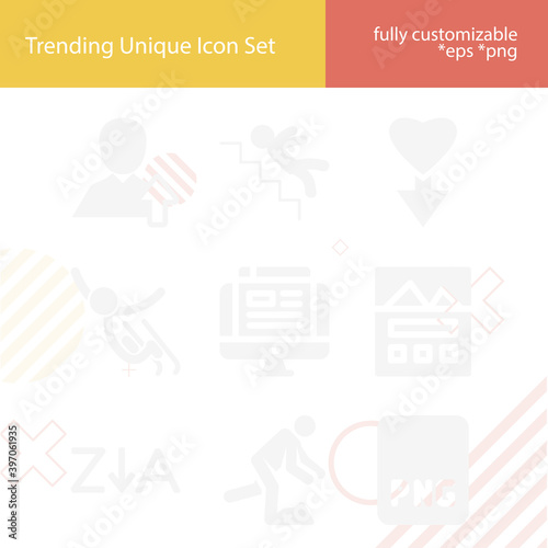 Simple set of descending related filled icons.