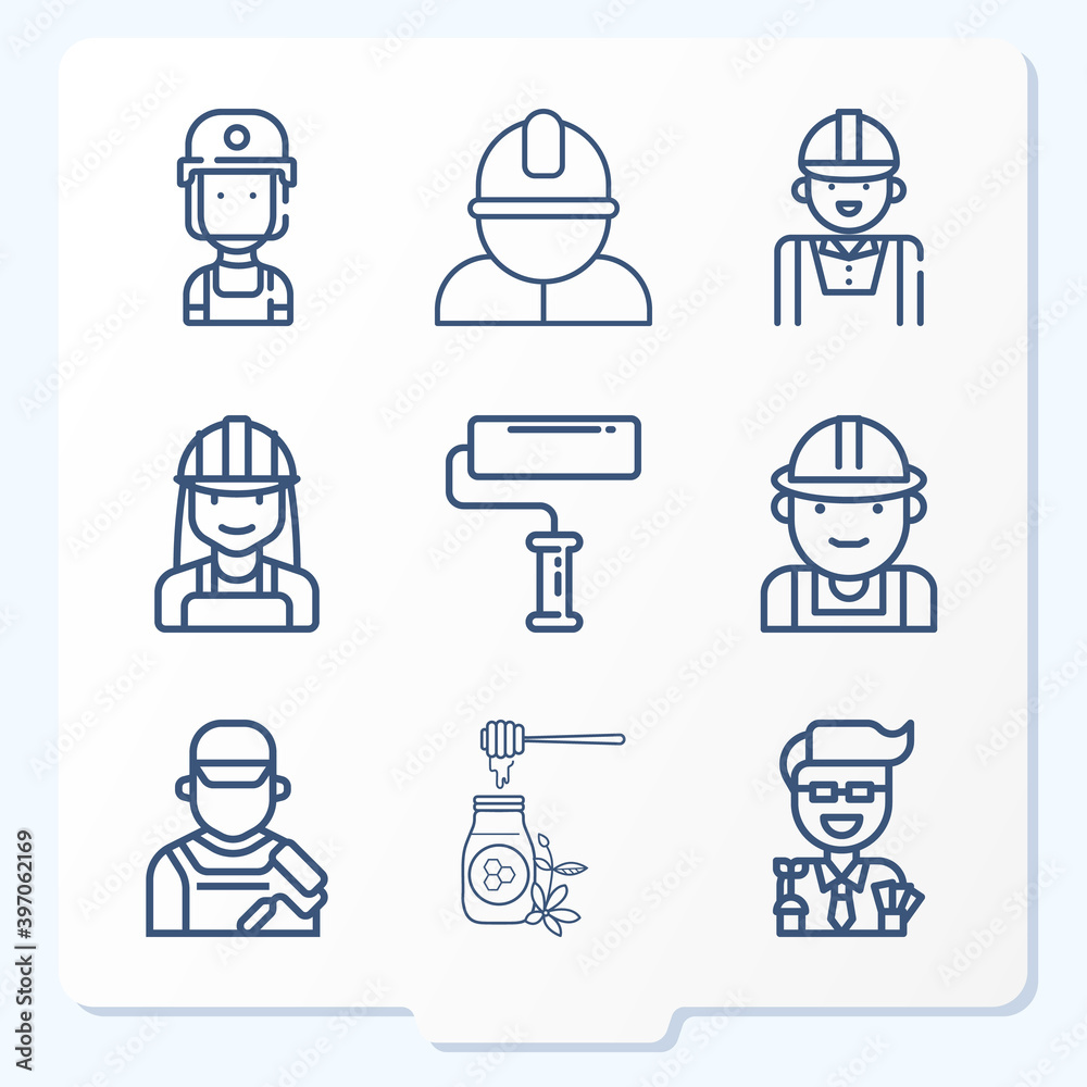 Simple set of 9 icons related to bees Simple set of 9 icons related to bees