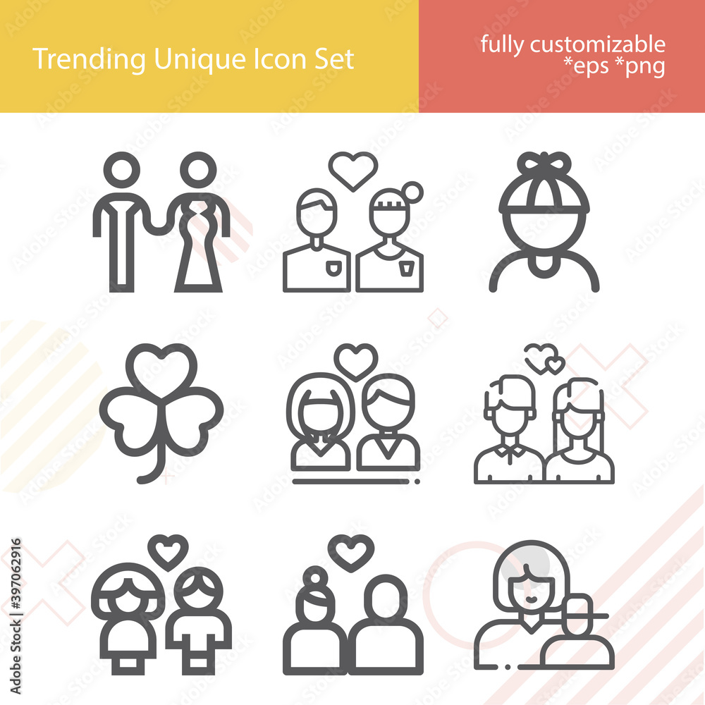 Simple set of daughters related lineal icons. Simple set of daughters related lineal icons.