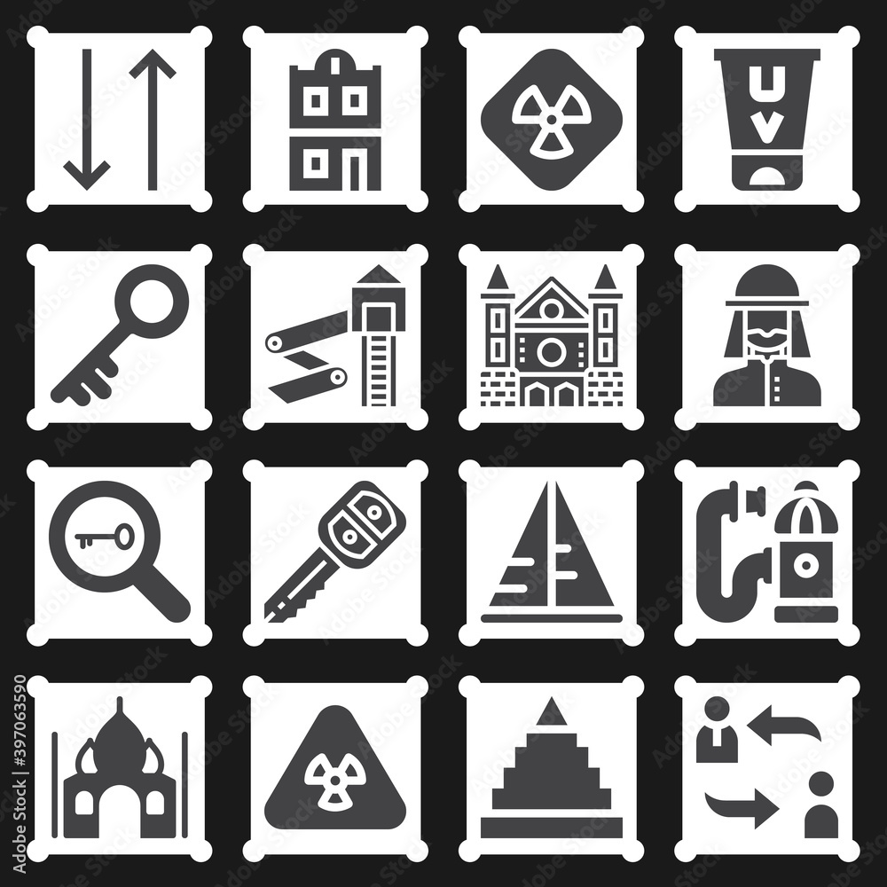 16 pack of central filled web icons set 16 pack of central filled web icons set