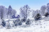 zima na Warmii w północno-wschodniej Polsce