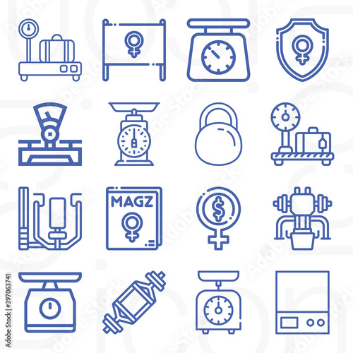 16 pack of oppression  lineal web icons set
