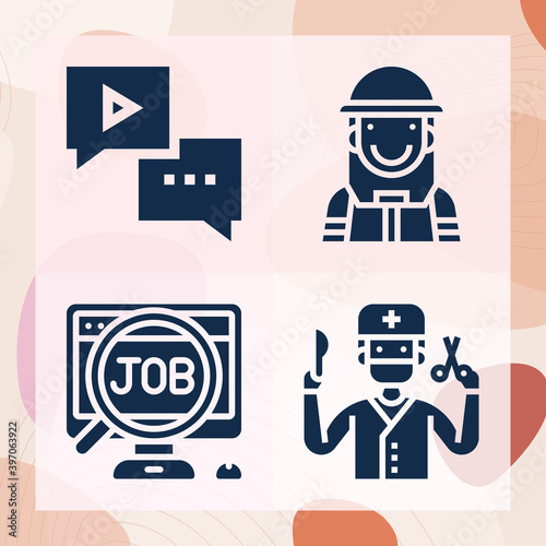 Simple set of occupations related filled icons