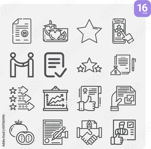 Simple set of consensus related lineal icons.