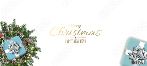 Luxury Christmas holiday banner on white background © Nelli Polk