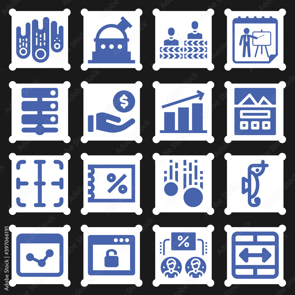 16 pack of margin filled web icons set 16 pack of margin filled web icons set