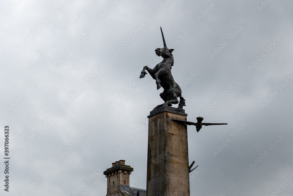 alcon Square Mercat Cross monument in the center of Inverness, Scotland, UK alcon Square Mercat Cross monument in the center of Inverness, Scotland, UK