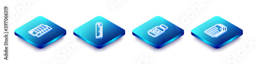 Set Isometric line Pantone, Ruler, Printer ink bottle and File document icon. Vector.