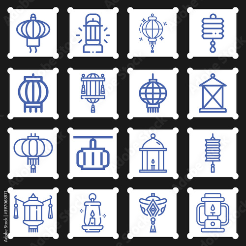 16 pack of guardians  lineal web icons set