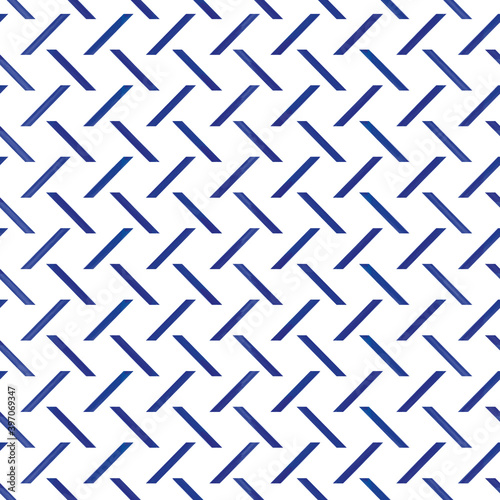 Vector blue diagonal stripes white seamless pattern