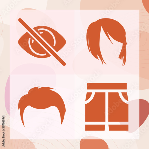 Simple set of sighted related filled icons