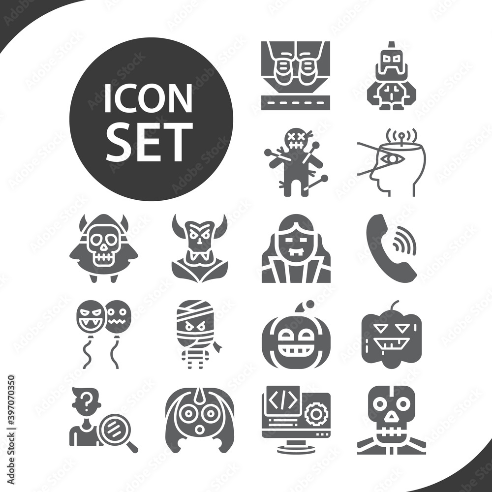 Simple set of stimuli related filled icons.
