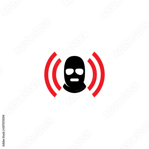 3 Hole Mask and Signal logo or icon design